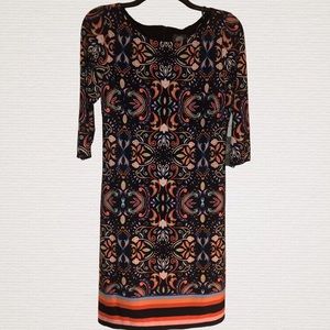 Vince Camuto Navy Pattern Shift Dress NWT SZ 8